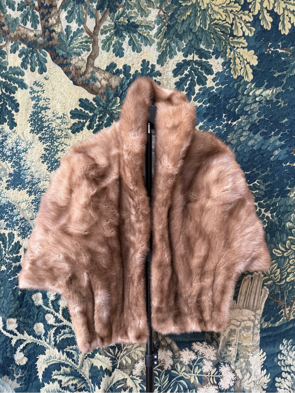 Luxury Faux-Fur Cape in Blush